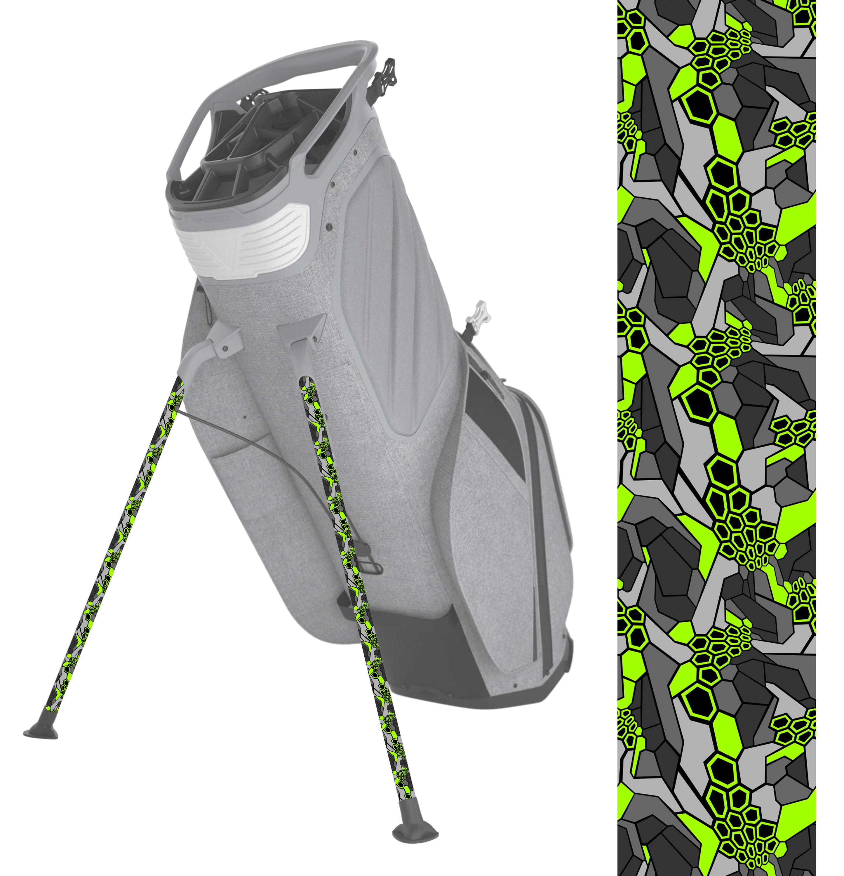 Lime Hex Camo Stand Bag Legs
