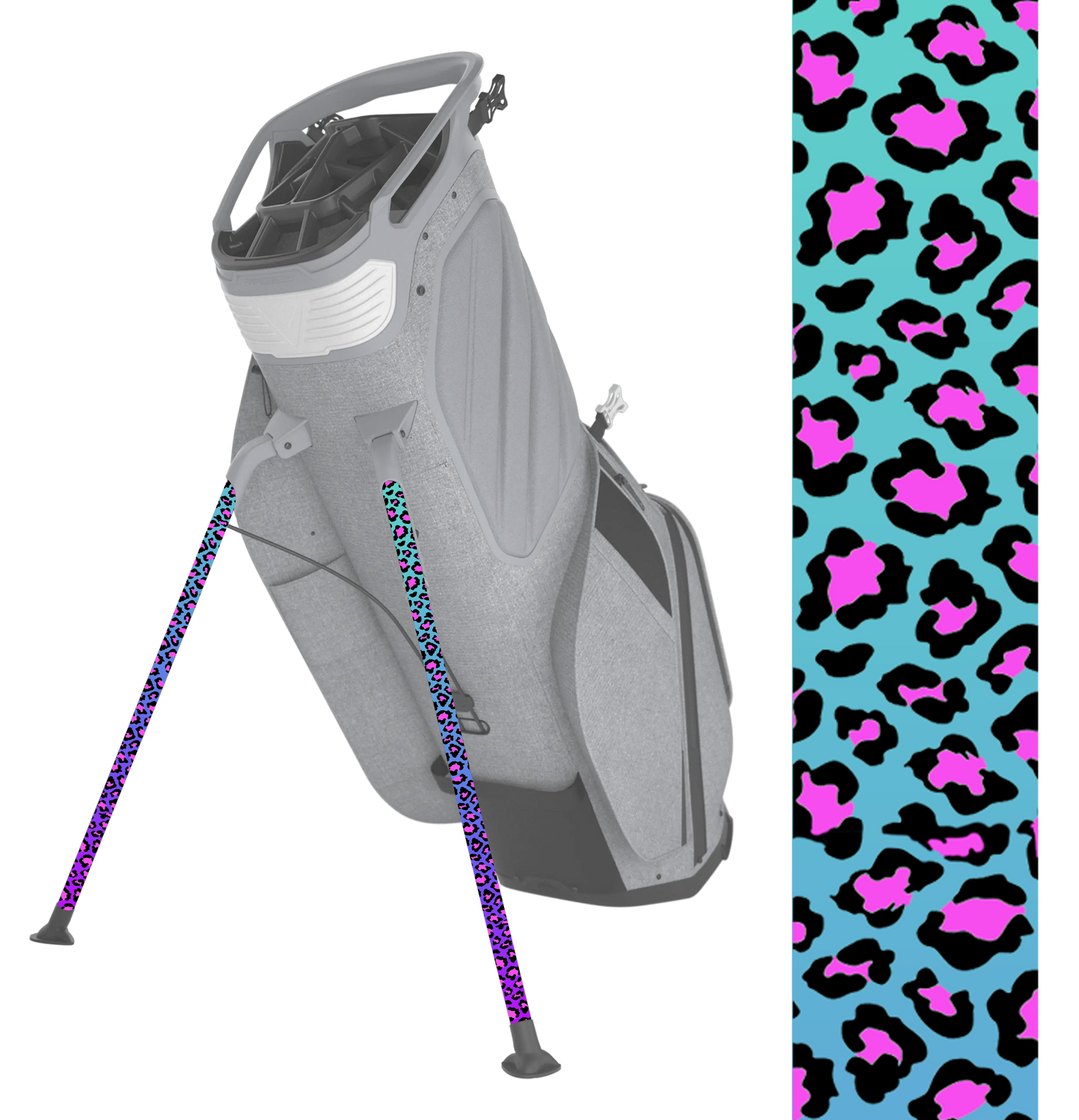 Pink & Purple Leopard Stand Bag Legs