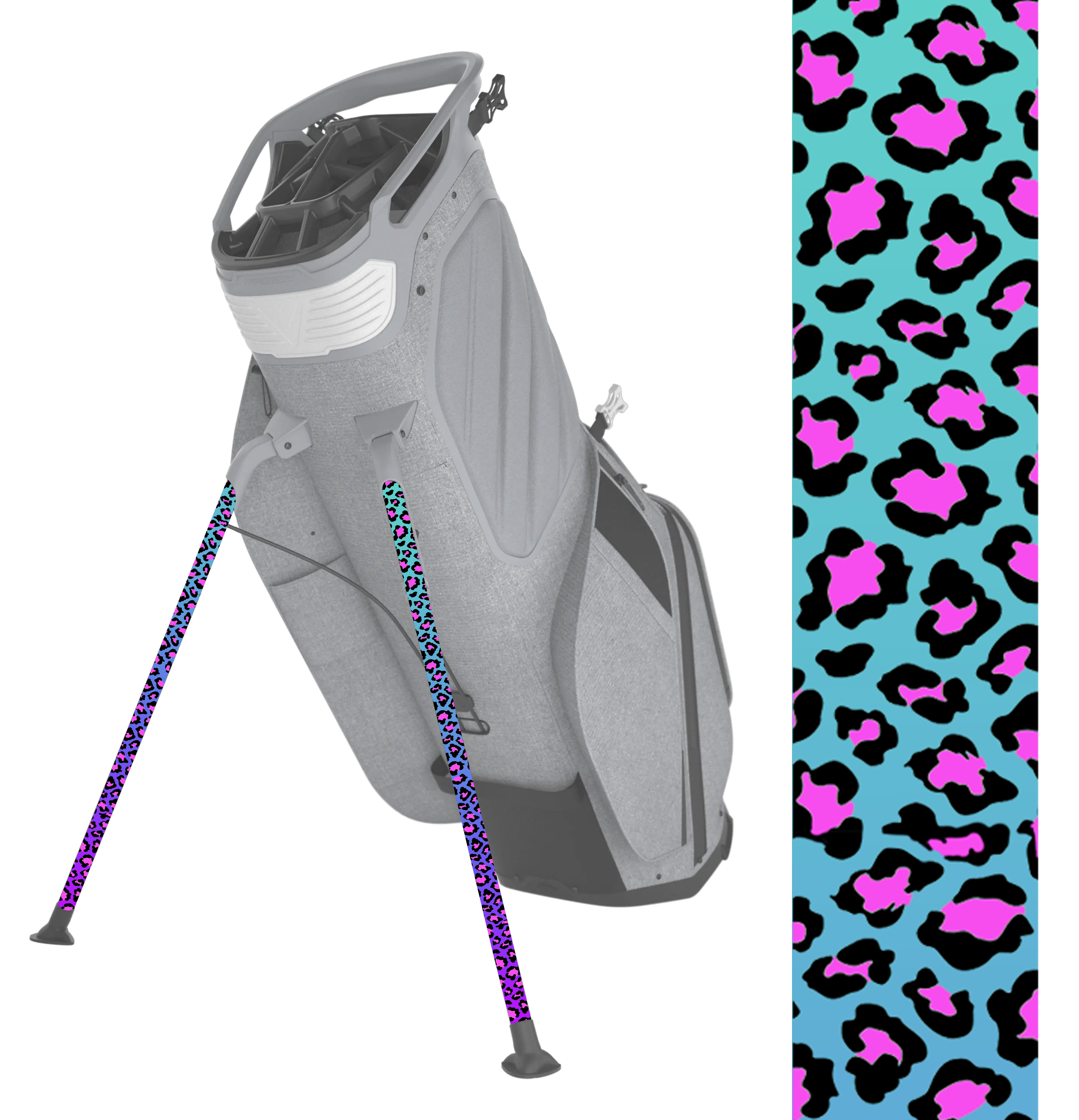 Pink & Purple Leopard Stand Bag Legs